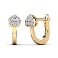 10K Yellow Gold Diamond Petite Heart Hoop Earrings M7434