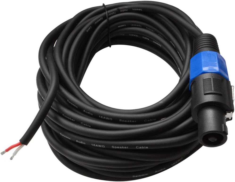 50 Foot Raw Wire to Speakon Speaker Cable, 16 Guage, Pack of 2 A4706