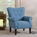 Blue Linen Blend Tufted Wingback Chair P477