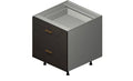 Dark Wood 2 Drawers Desk Base Cabinet H226