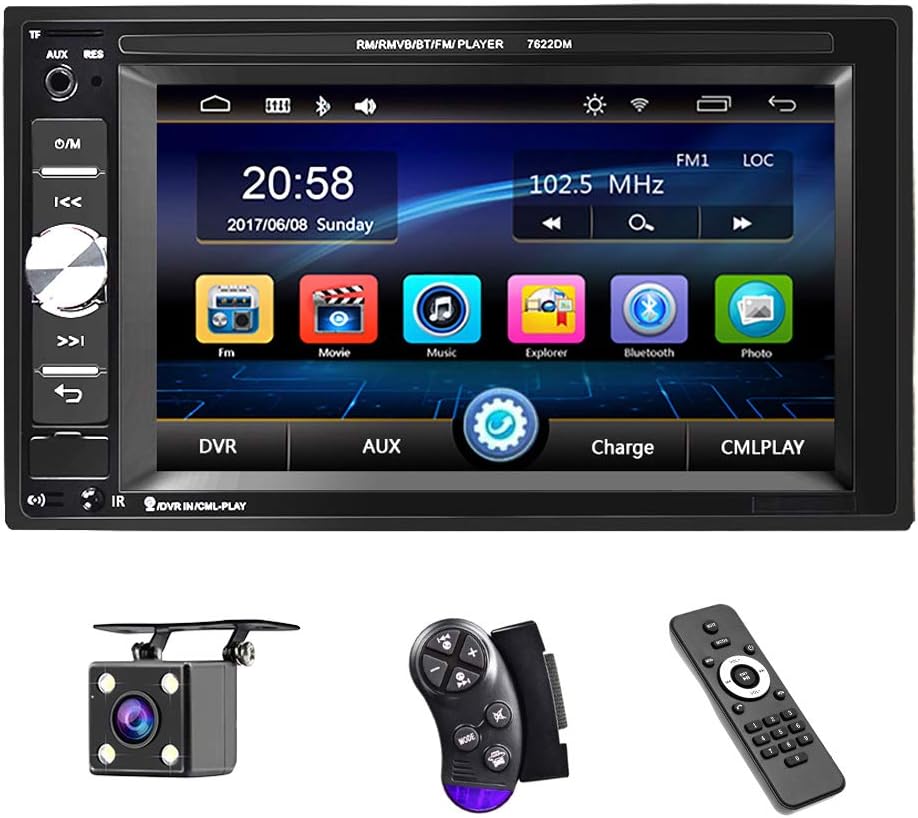 6.2 Inch Double Din Car Multimedia Player with Backup Camera Pack of 2 E990689