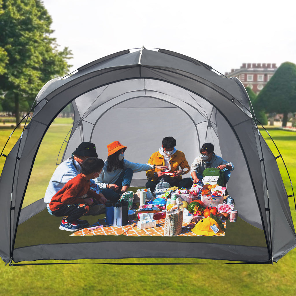 12 X 12ft Pop Up UPF 50+ Beach Tent with Side Wall, Gray R81473