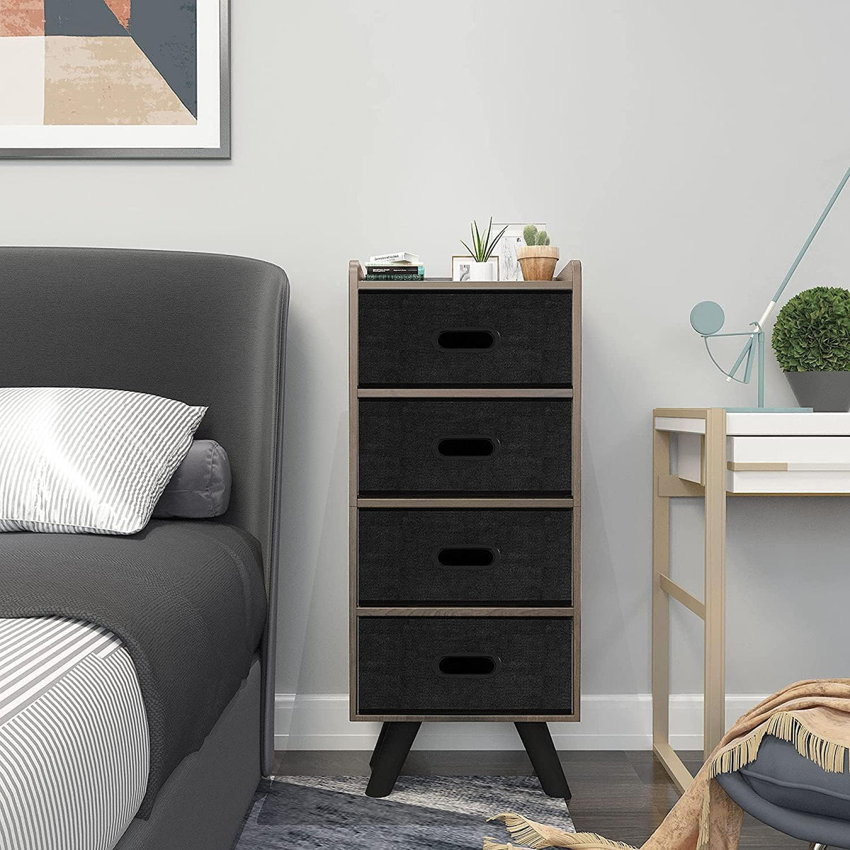 4 Drawer Wood Top Storage Dresser C50621