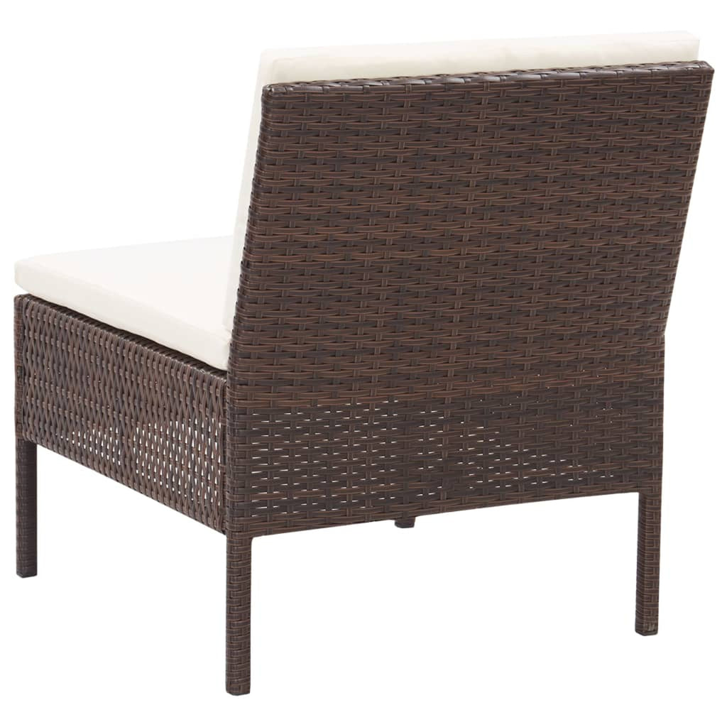 3 Piece Outdoor Sectional Sofa Set with Cushions Poly Rattan Steel Frame O9170