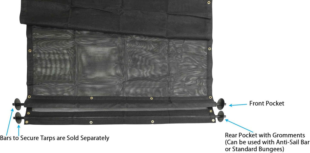 7' x 15' Vinyl Coated Mesh Dump Truck Tarps with 6 Inch 18oz Double Pocket K9709