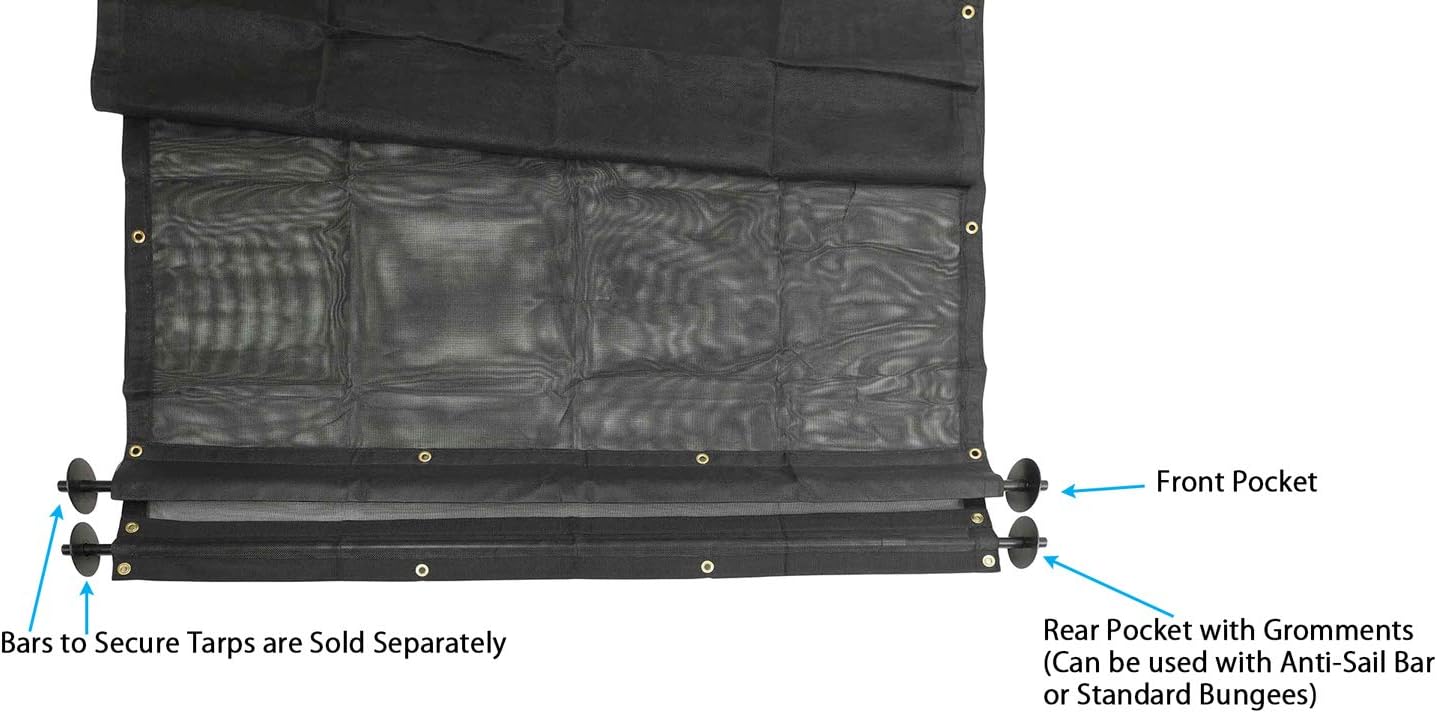 7' x 15' Vinyl Coated Mesh Dump Truck Tarps with 6 Inch 18oz Double Pocket K9709