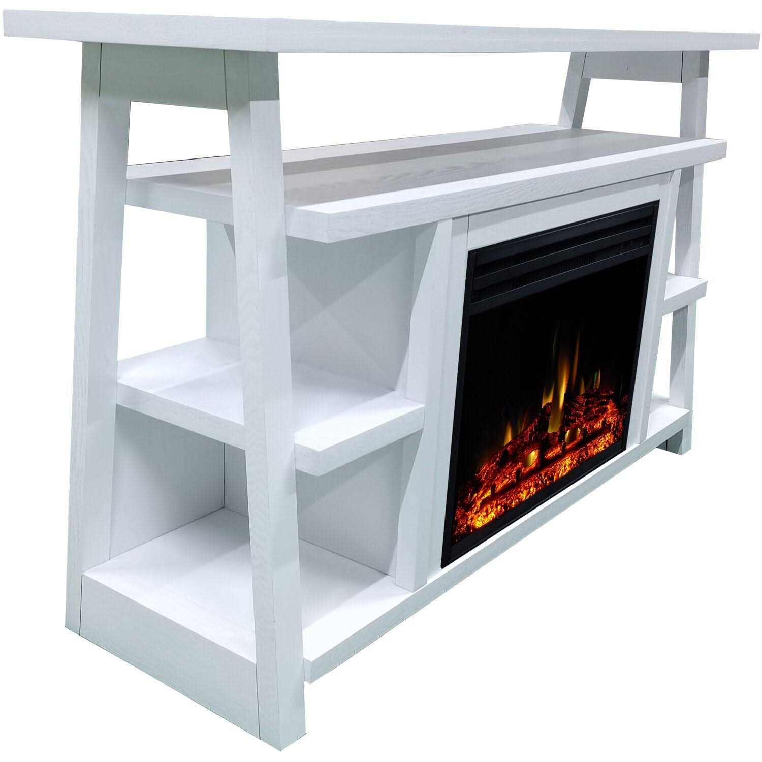 White Electric Fireplace Mantel N41558