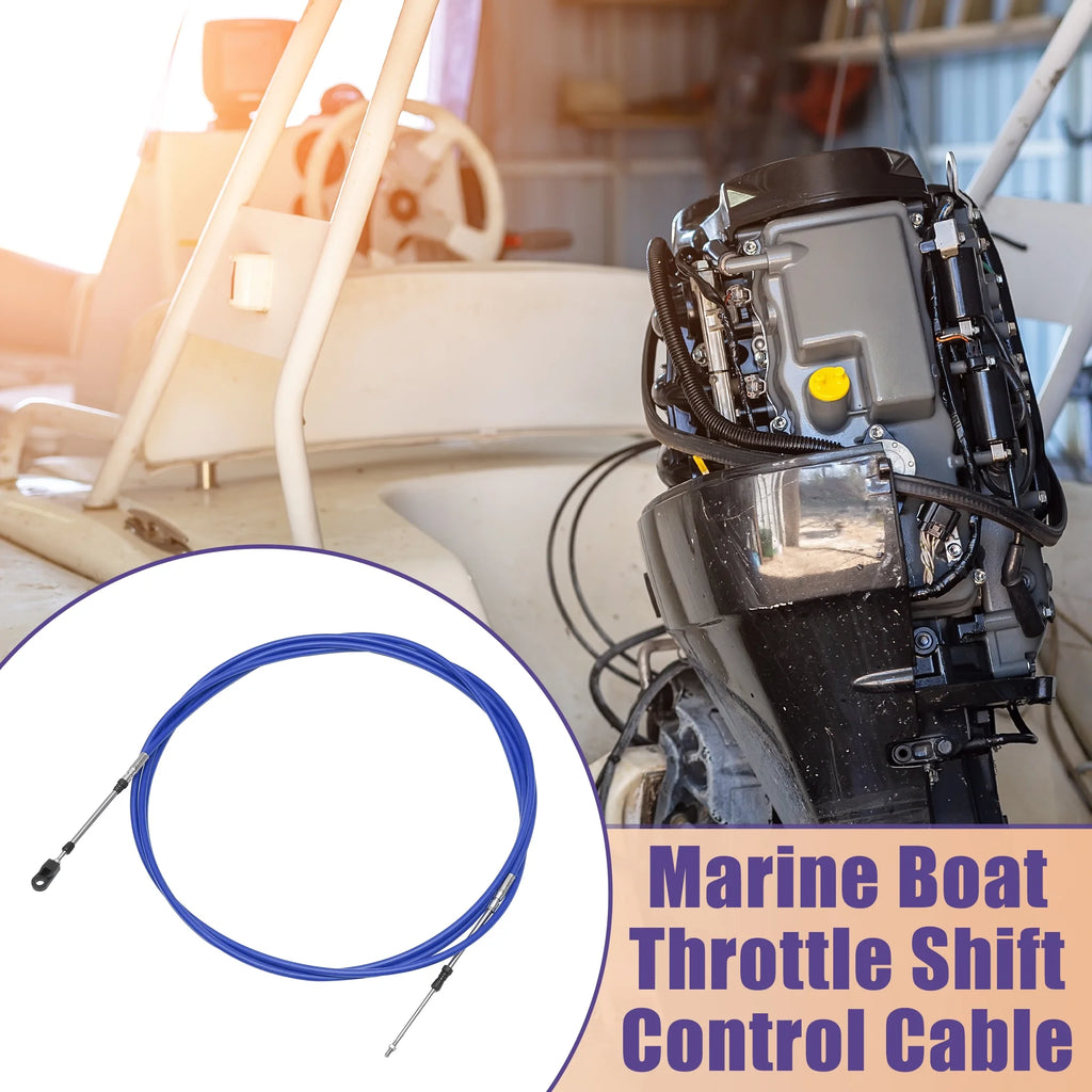2 Pcs 500cm Marine Boat Throttle Shift Control Cable Blue C98986