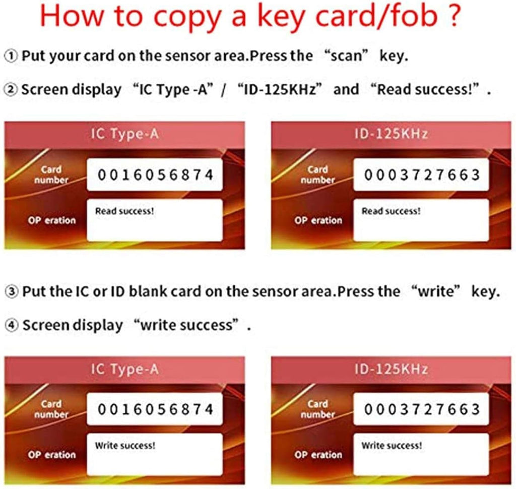 10pcs ID 125khz Cards + 10pcs ID 125kh Keyfobs + 10pcs 13.56mhz IC Key + 1 USB NFC RFID Card Copier Reader Writer Duplicator S816