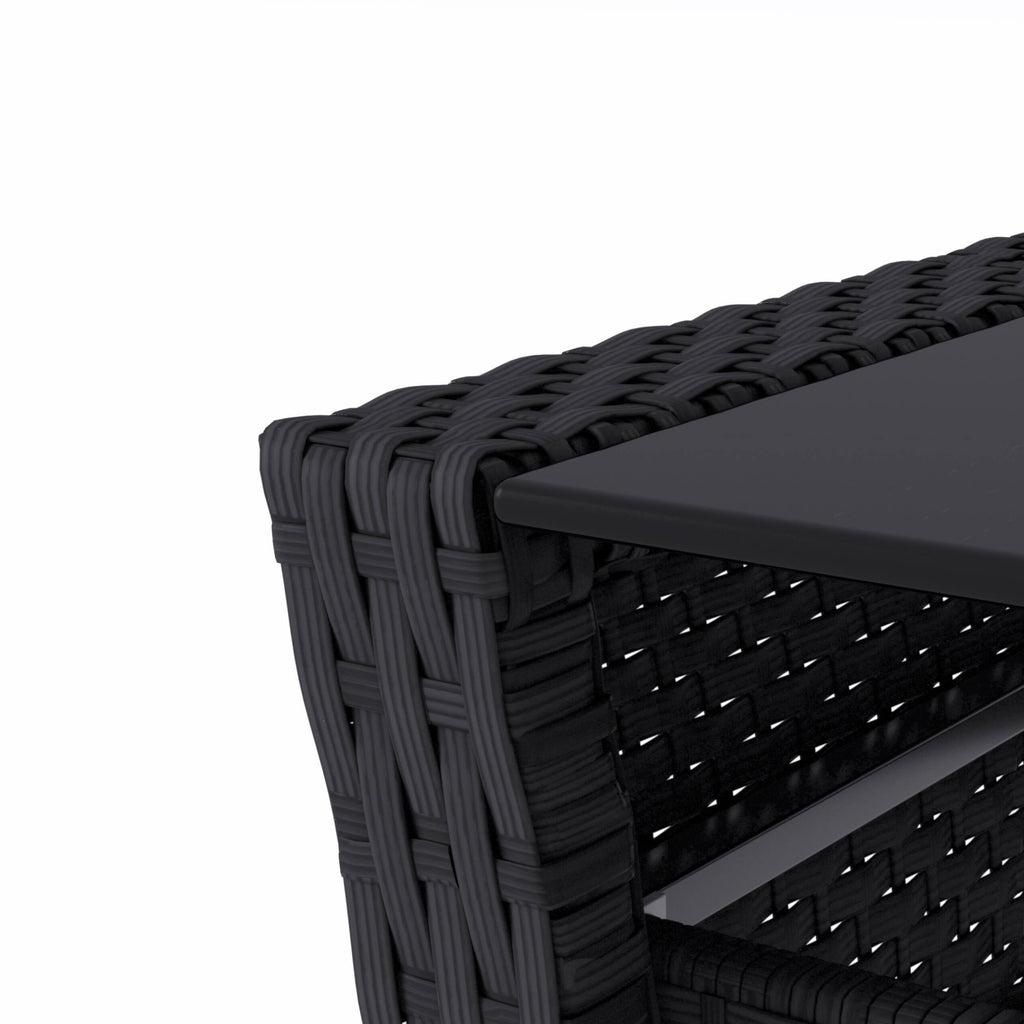 Black Rattan Wicker Patio 4pc Set W33342