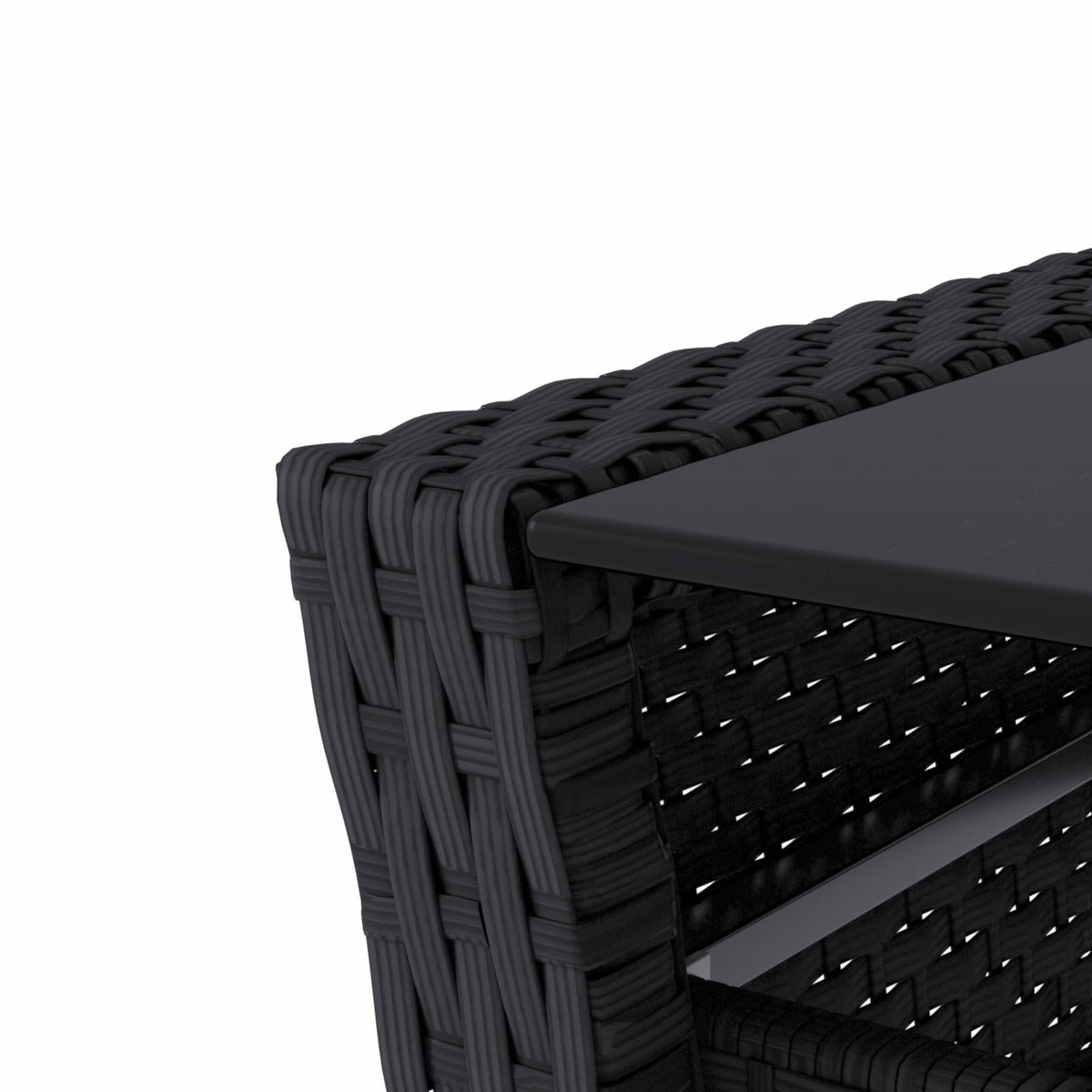 Black Rattan Wicker Patio 4pc Set W33342