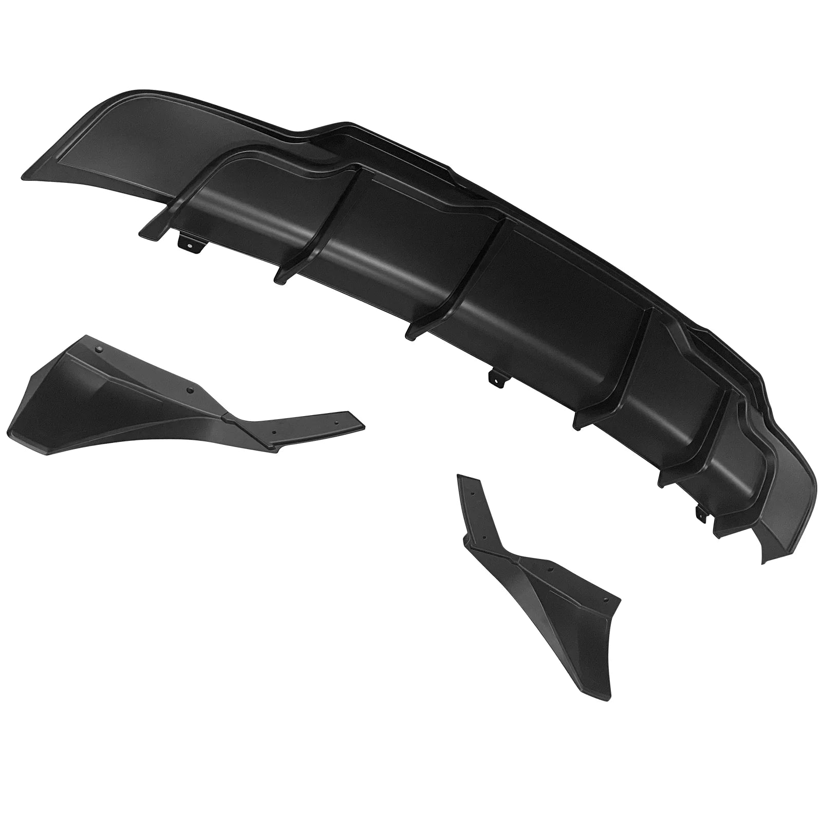 Matte Black 3PC Rear Bumper Lip Diffuser Aprons Q384