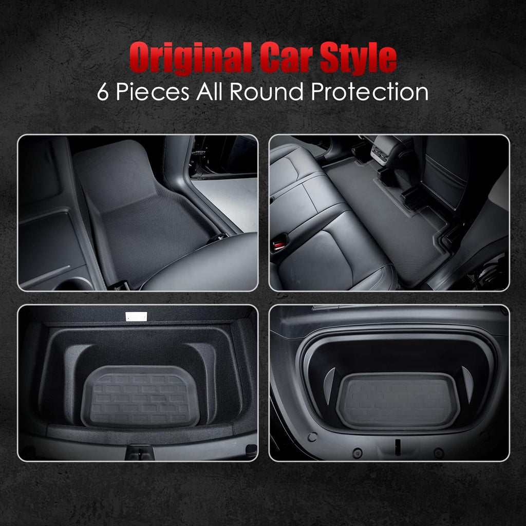 6 Pieces All Weather Floor Mats with Truck Cargo Liner W20272