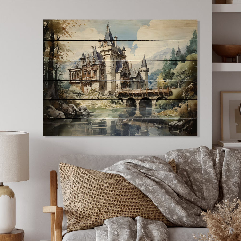 Natural Pine Wood Architecture Print U8594