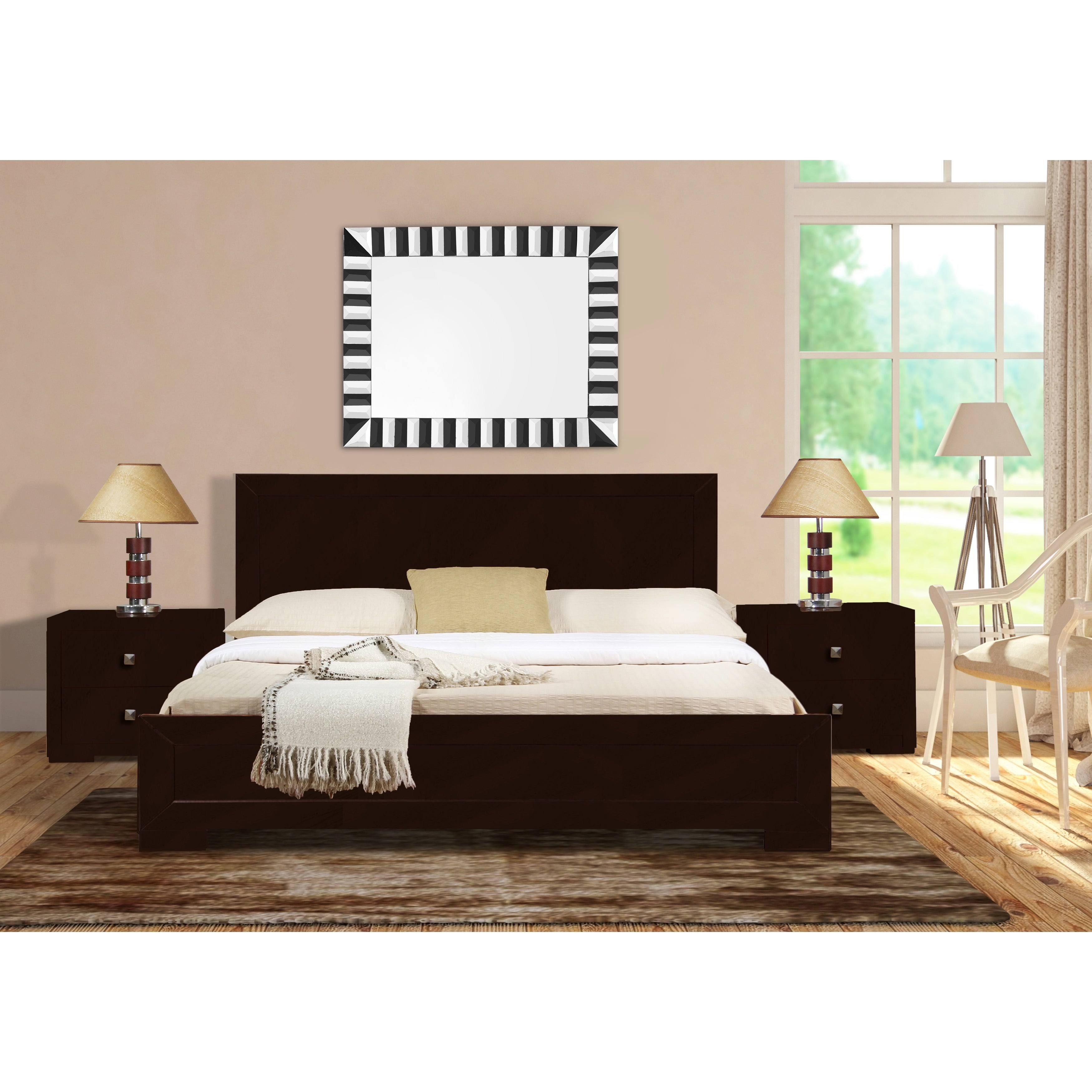 Walnut Wooden Queen Platform Bed J792621