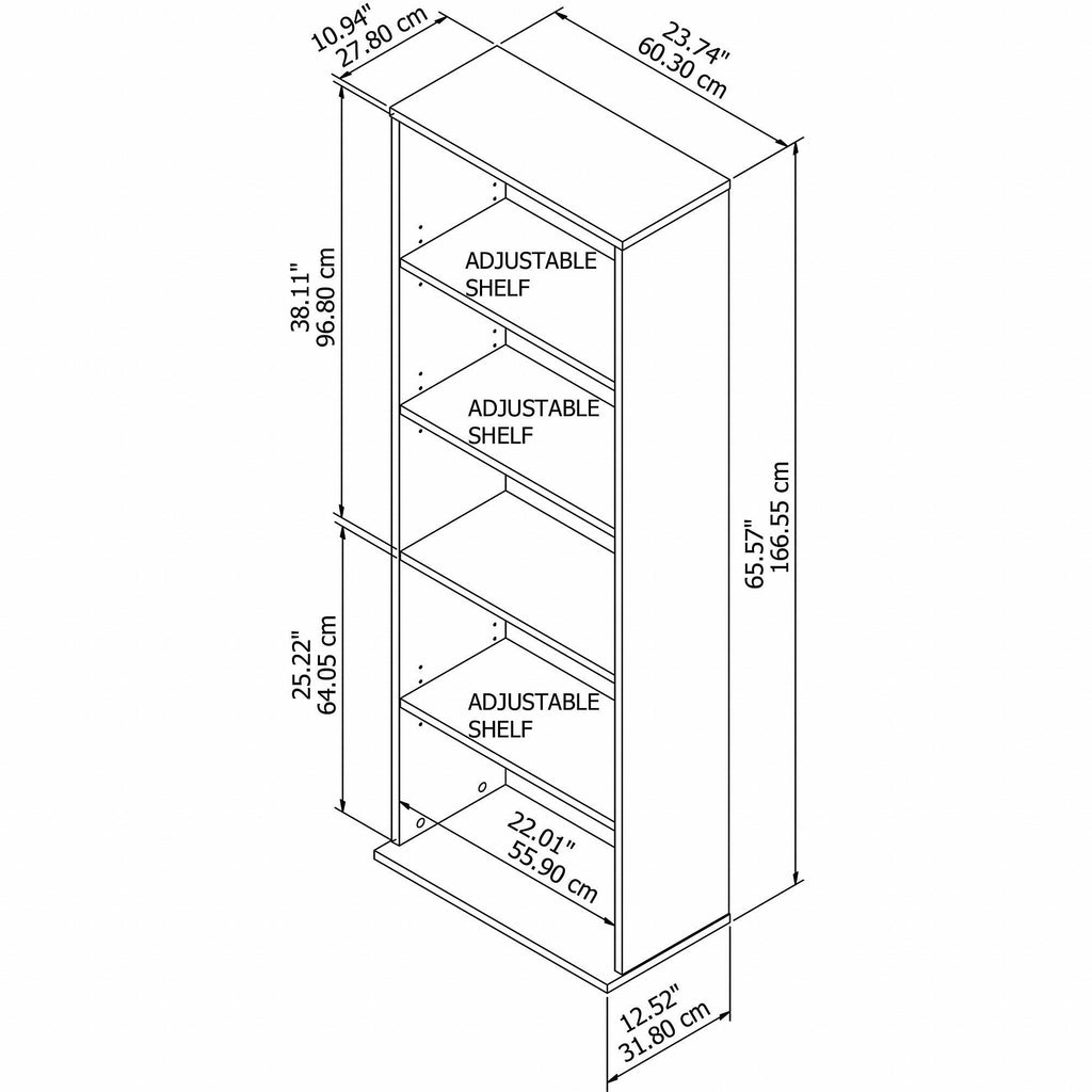 Charcoal Gray 5 Shelf Bookcase Y82510