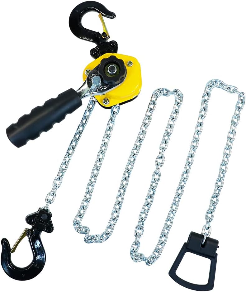 550LBS Manual Lever Chain Hoist 5 Feet Lift G80 Chain with Hook Pack of 2 Q96641