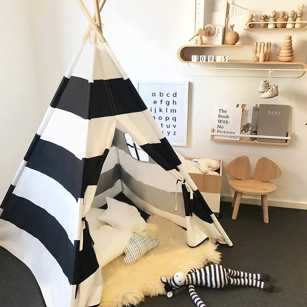 Canvas Foldable Teepee Play Tent for Kids Q99637