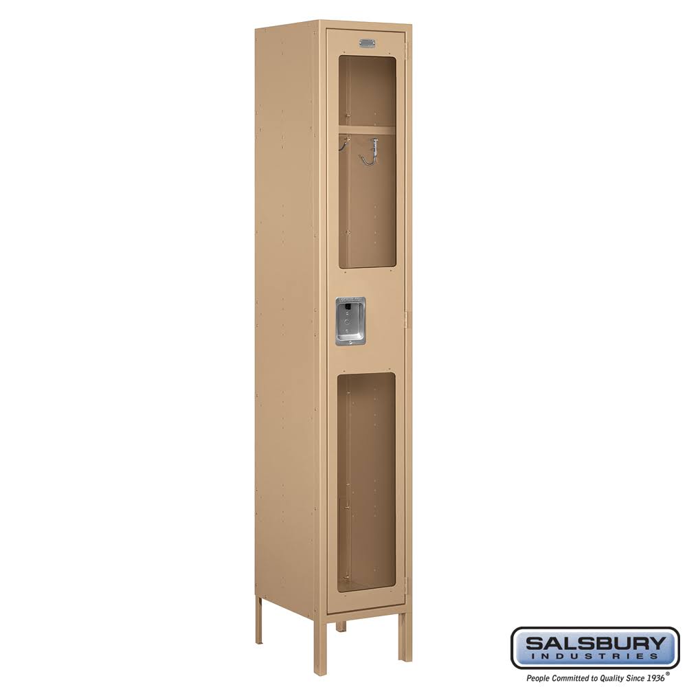 Tan Extra Wide See-Through Metal Locker B814907