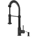 Matte Black Pull-Down Kitchen Faucet with Soap Dispenser T918115