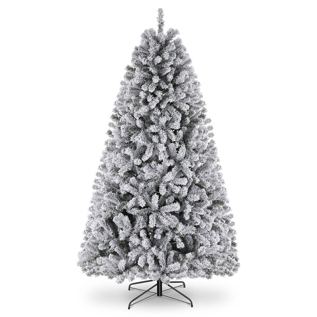Flocked Artificial Christmas Tree 6 ft with 733 Branches Metal Base P6567