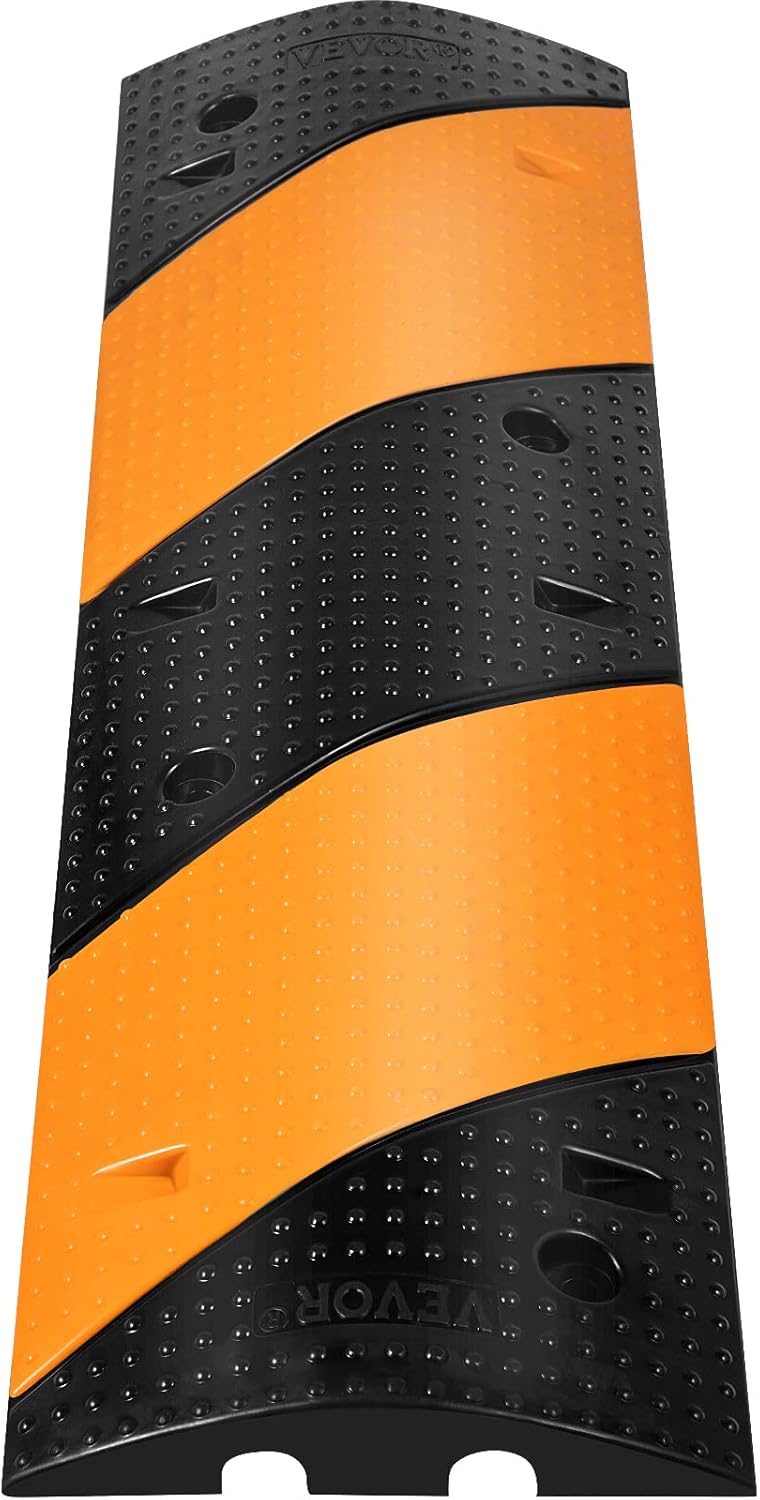 Rubber Speed Bump, 2 Channel, 40 Long, 22000 LBS Load Capacity, Pack of 2 T4177