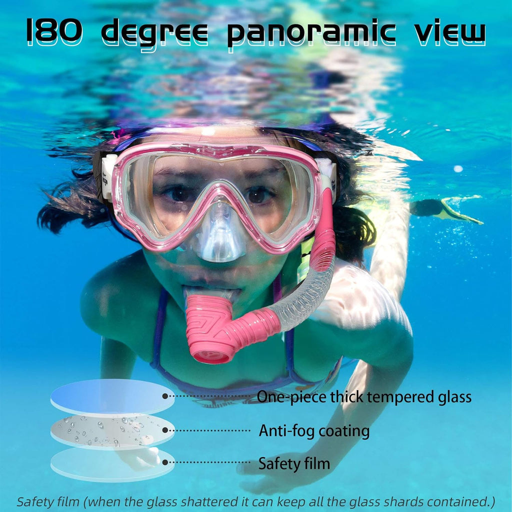 Kids Swim Goggles Snorkel Diving Mask D3029