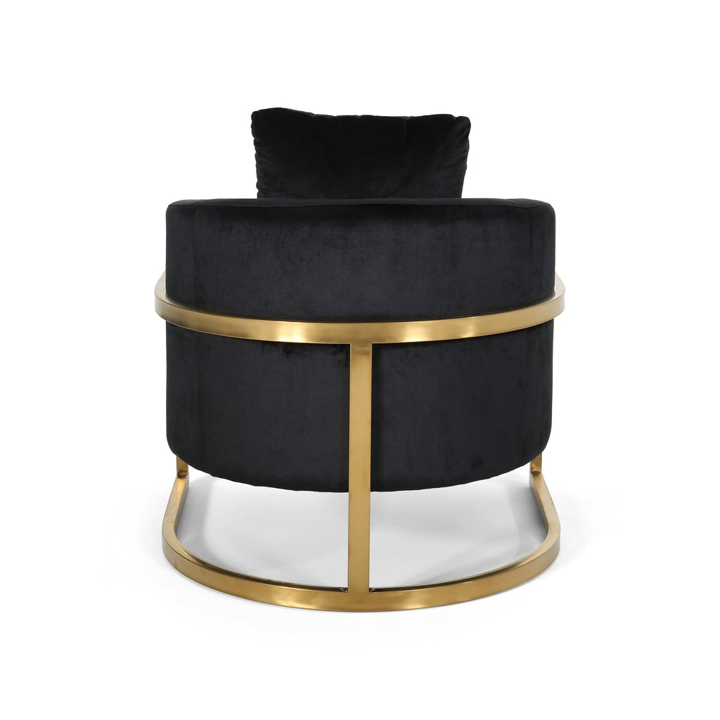 Emerald Velvet Armchair with Stainless Steel Frame T28132