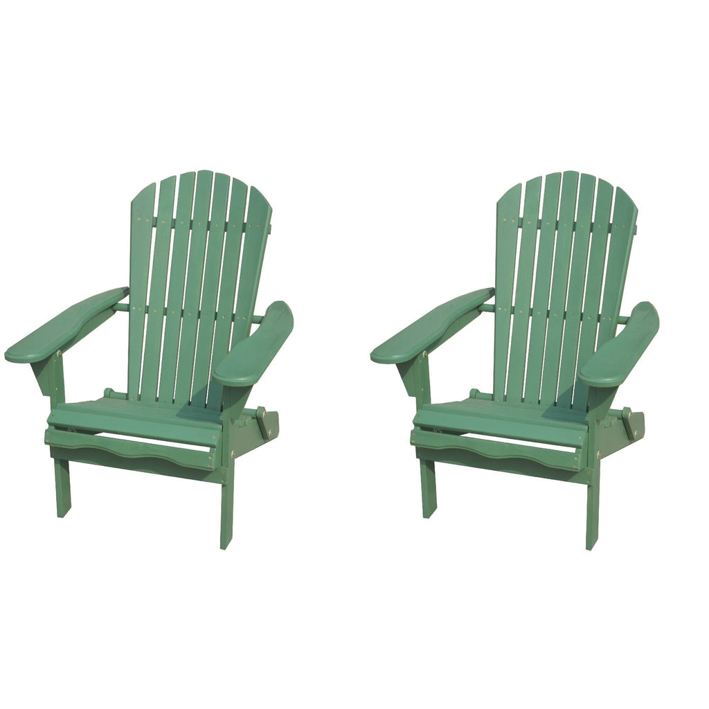 Set of 2 Folding Adirondack Chair Sea Green X298