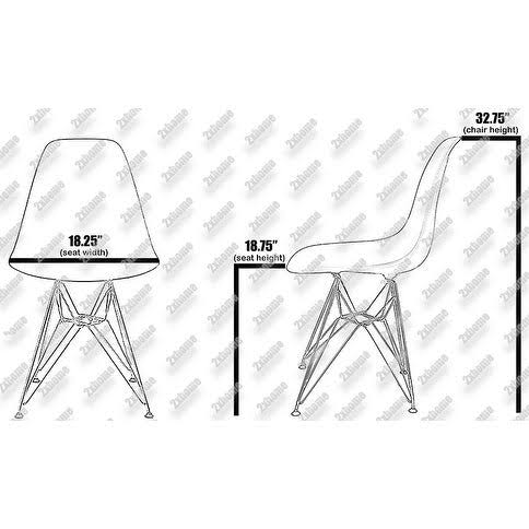 Grey Plastic Eiffel Dining Armless Chair Z30957