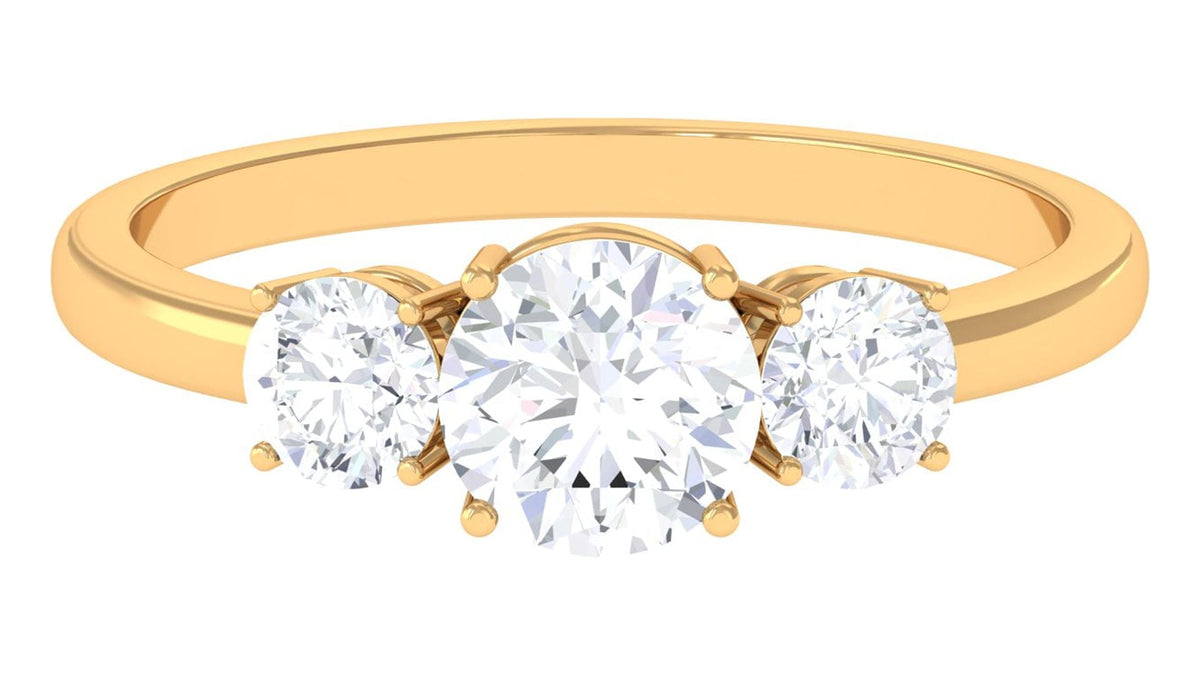 14K Yellow Gold Moissanite Engagement Ring I8709