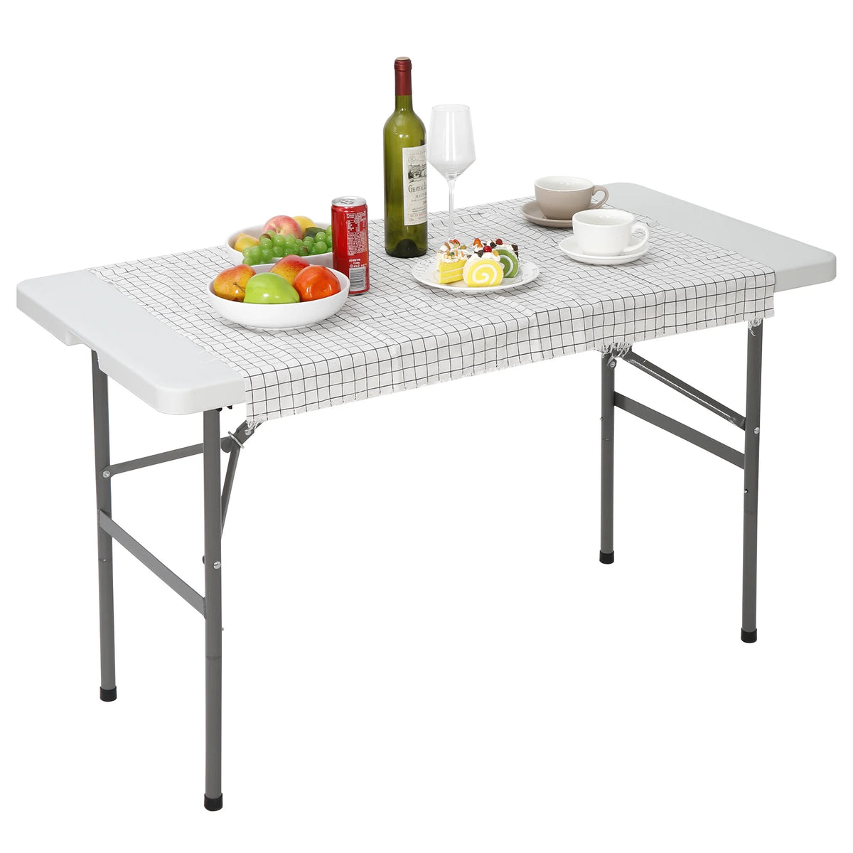 White Plastic Folding Utility Table D963839