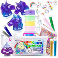 Unicorn Slime Kit with Fluffy Slime, Charms, Emoji Slime, Floam Beads, Glitter Add Ins DIY Slime Making Kit and Slime Accessories G33015