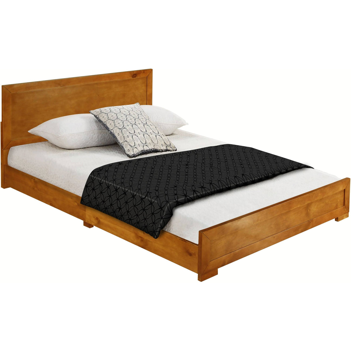 Walnut Wooden Queen Platform Bed J792621