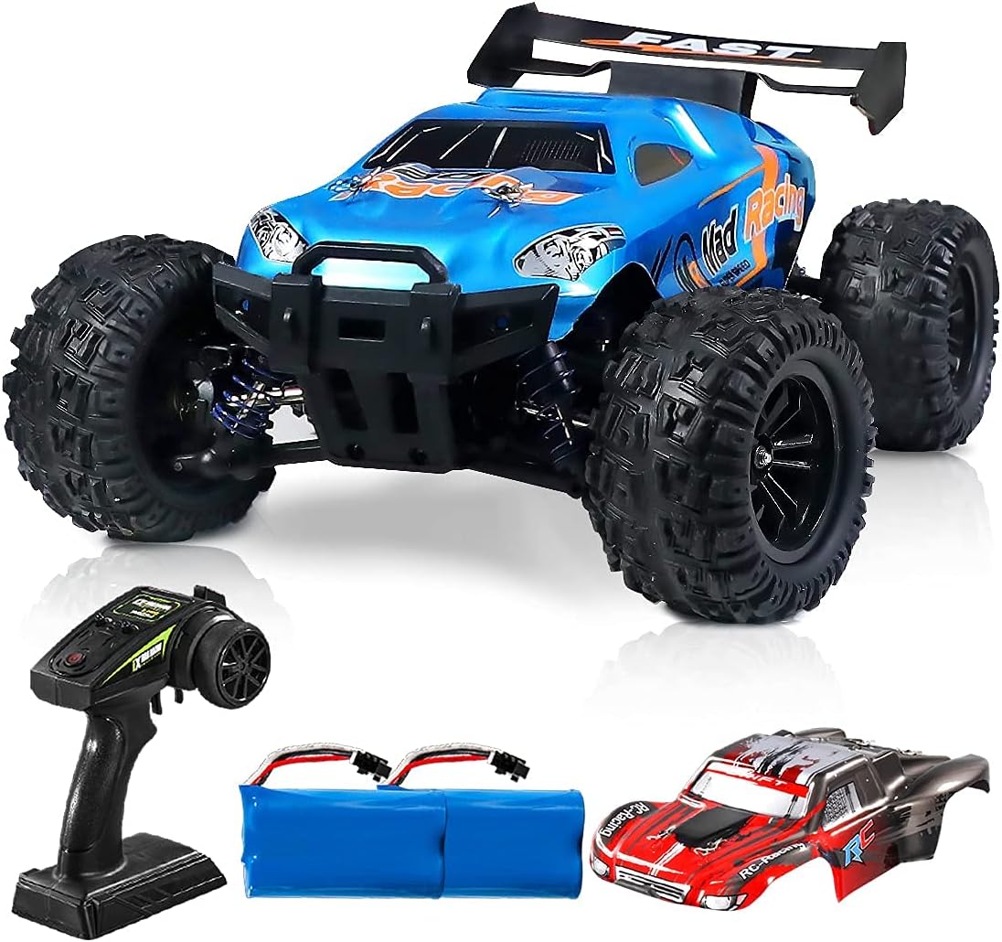 RC Cars 1:16 Scales 35+ kmh 4WD 2.4Ghz Off-Road Monster Truck Toy with 2 Batteries D114