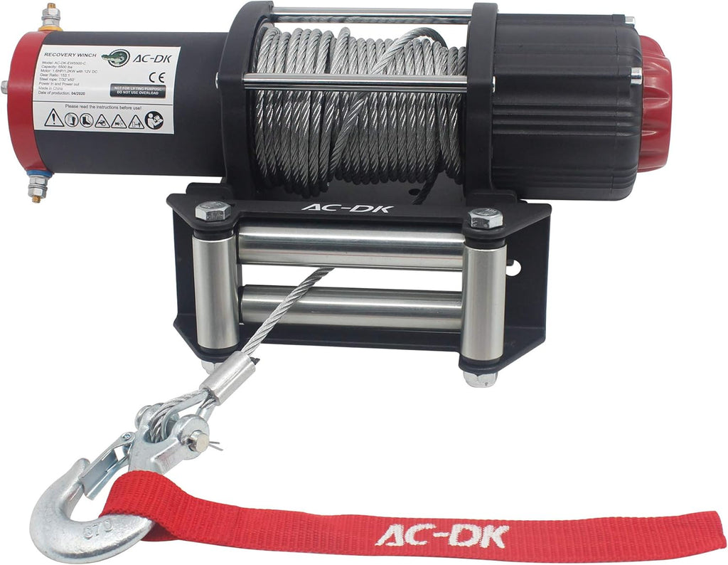 5500 lb. 12V Electric Winch with Galvanized Steel Wire Rope and Wireless Remote Control G7090