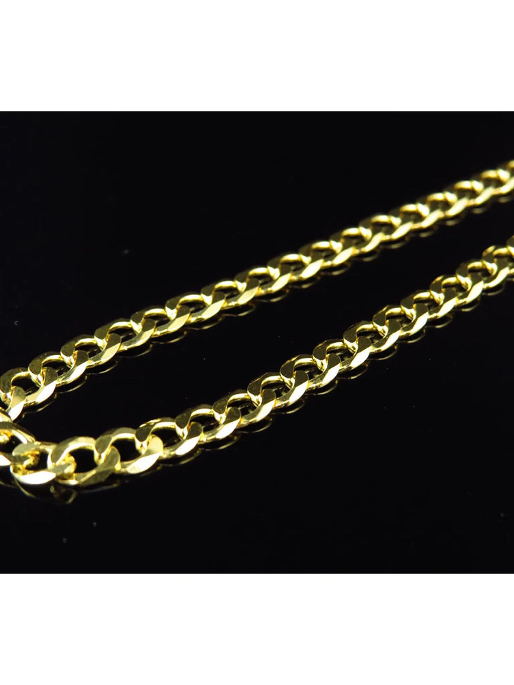 Yellow Gold Finish Sterling Silver Miami Cuban Link Chain Necklace Z93266