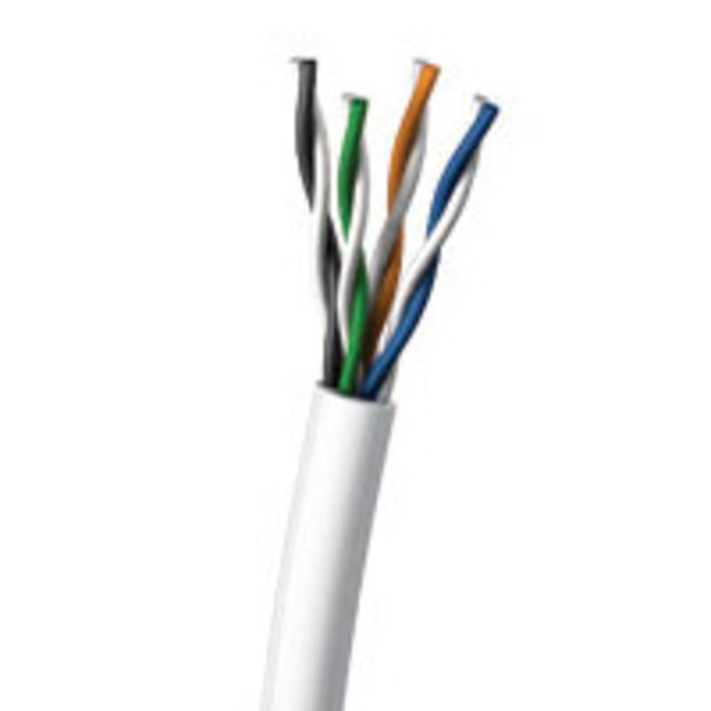 1000ft Cat5e UTP Solid PVC CMR Rated Cable White F499601