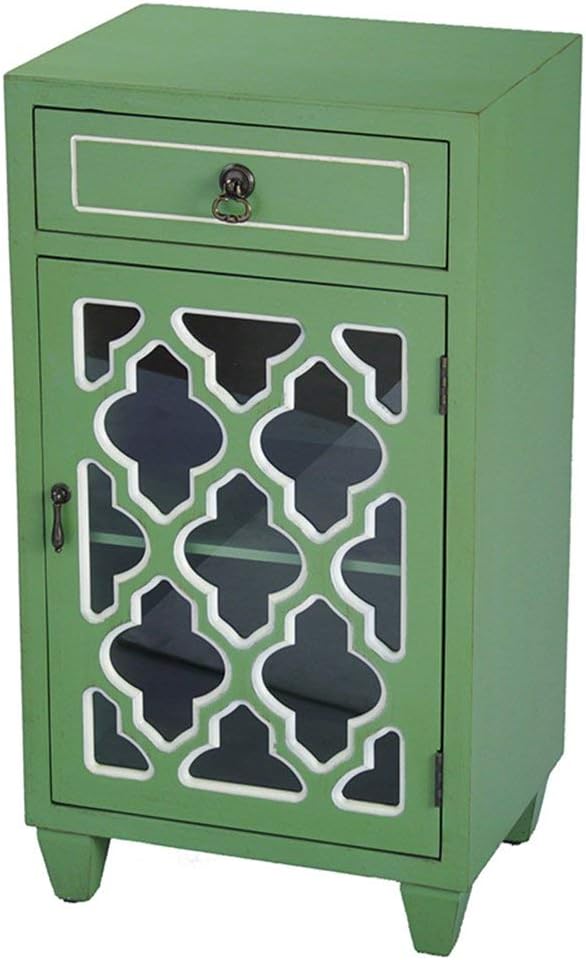 Aqua Distressed Single Drawer Storage Cabinet S210907
