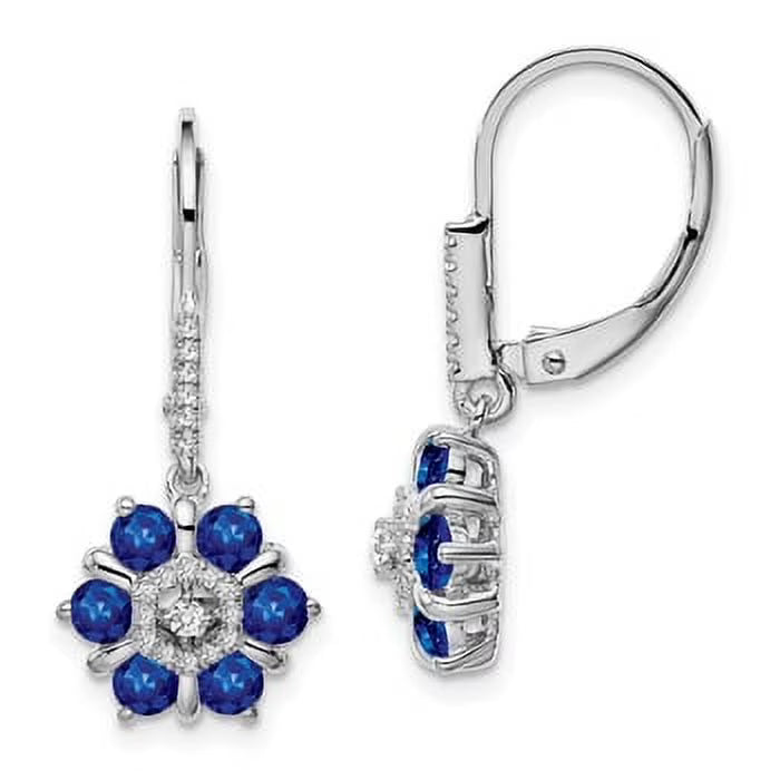 14k White Gold Sapphire and Diamond Earrings N42684