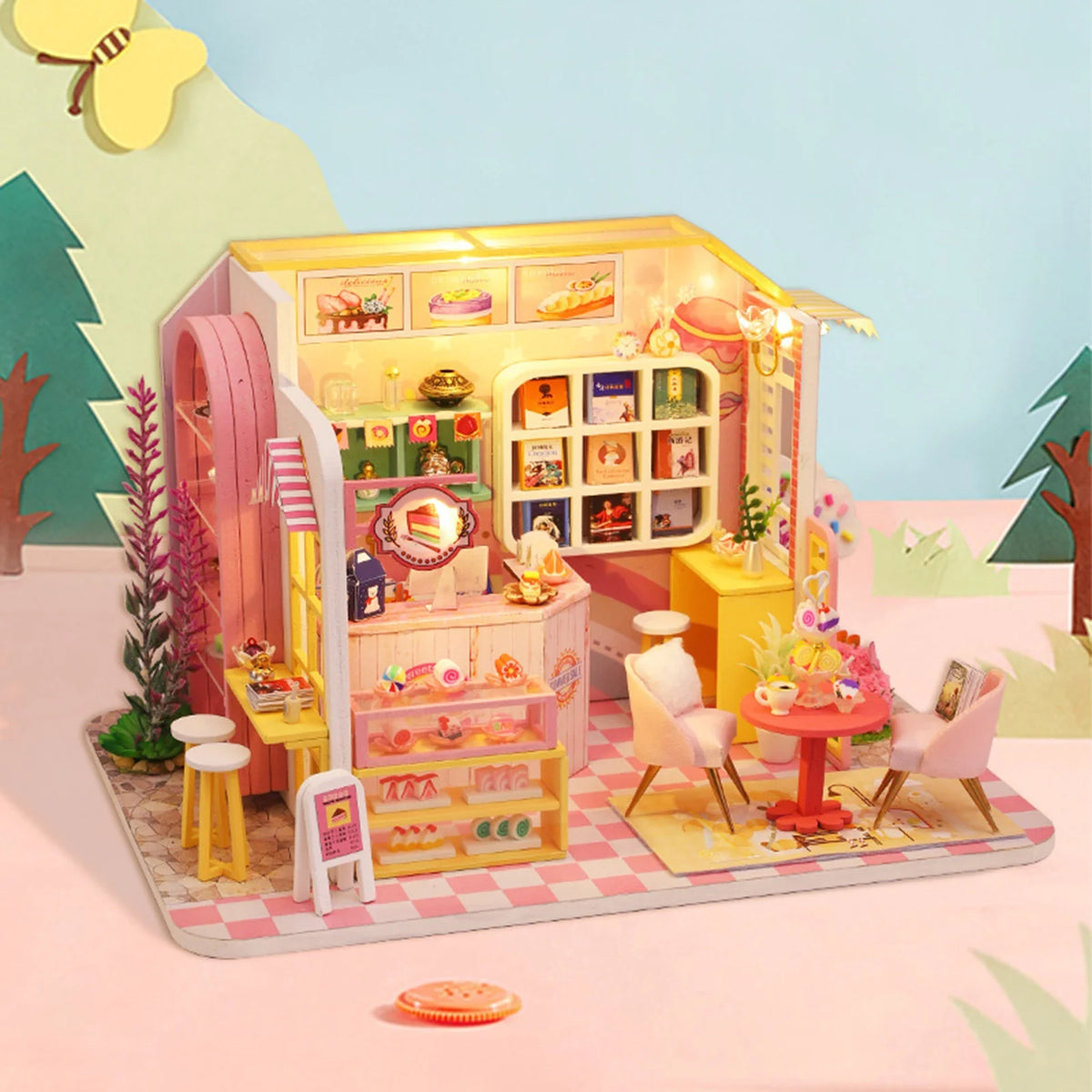 Wooden 3D Dessert Shop Miniature Dollhouse Puzzle M994