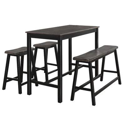 4 Piece Counter Height Solid Wood Dining Set Y525444