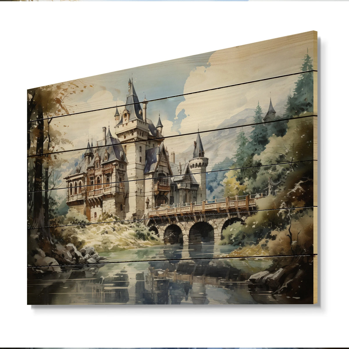 Natural Pine Wood Architecture Print U8594