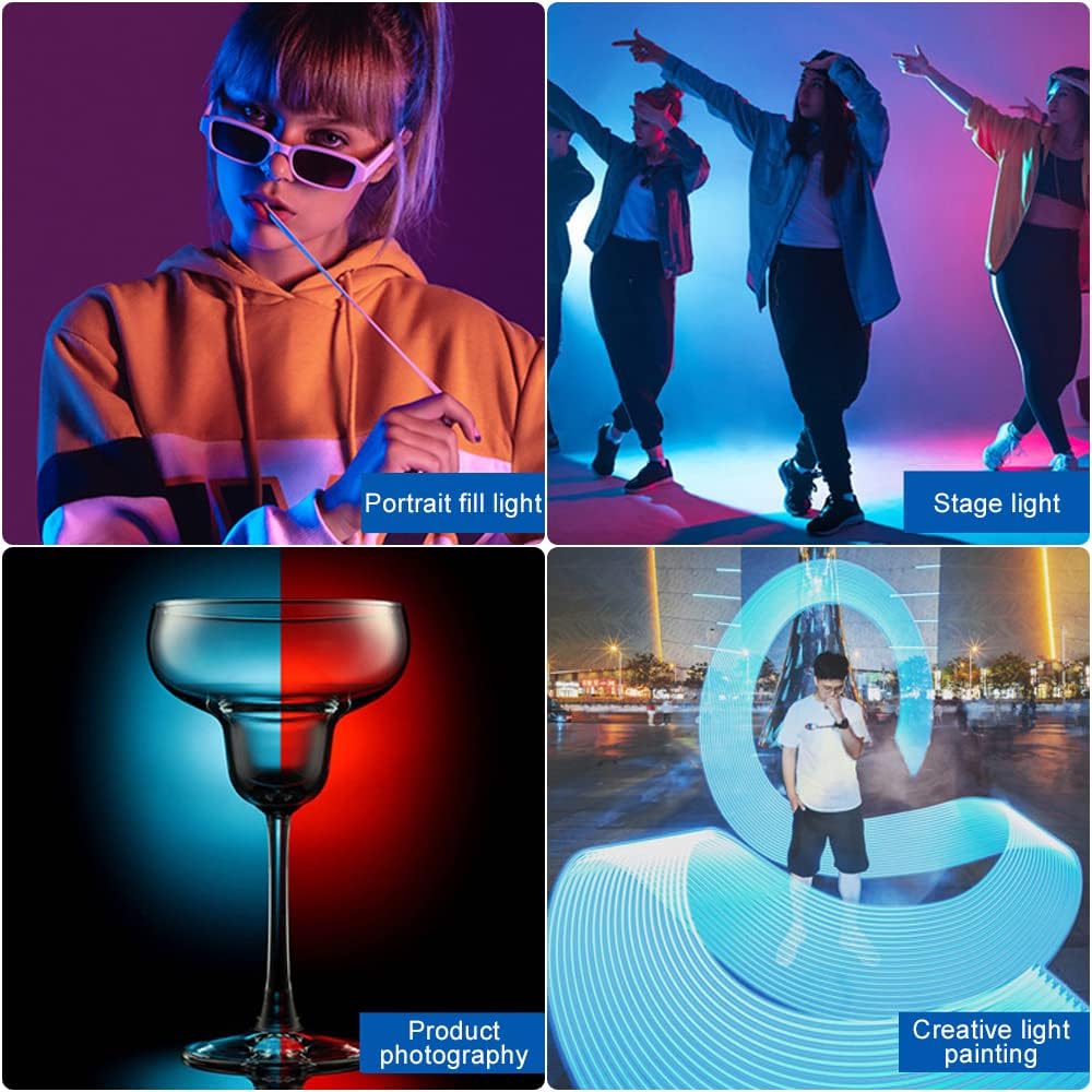 LED Light Wand, RGB Video Light, 9 Colors, Rechargable Battery, 3200K-5600K, Pack of 2 X30844