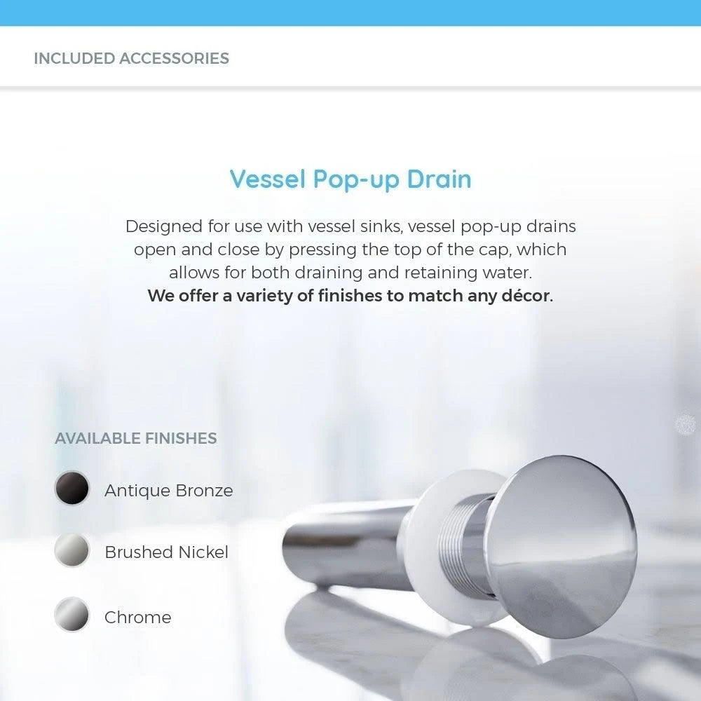 Black Vessel Sink with Faucet and Pop-Up Drain in Chrome D745460