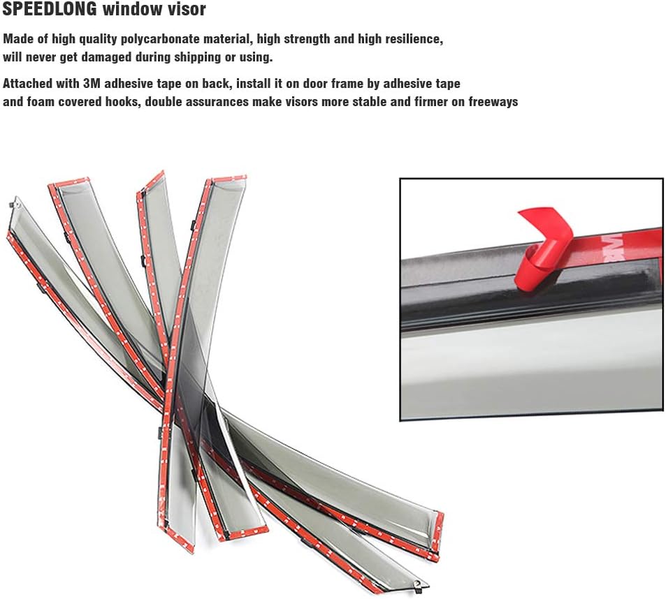 Car Window Visor Vent Shade Deflector Sun/Rain/Fog Guards A798