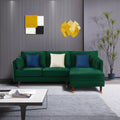 Green Velvet L-Shaped Reversible Sectional Sofa R7520