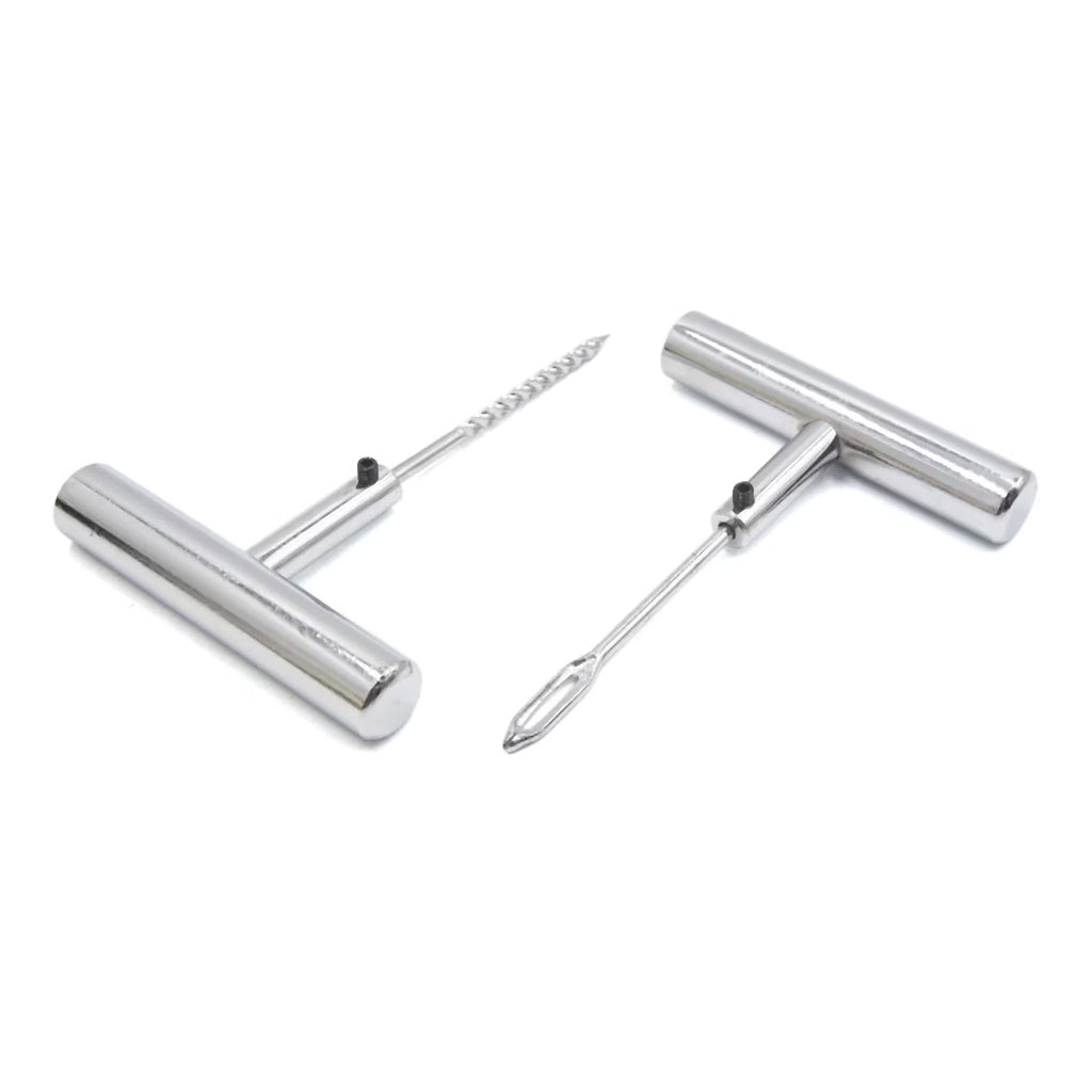 2pcs Stainless Steel T Handle Tubeless Tires Repair Tool Kit C32895