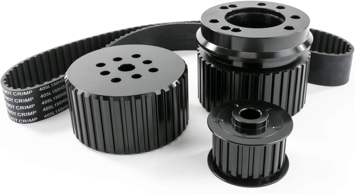 Black Gilmer Style Pulley Kit for Ford SB V8 Engine W623