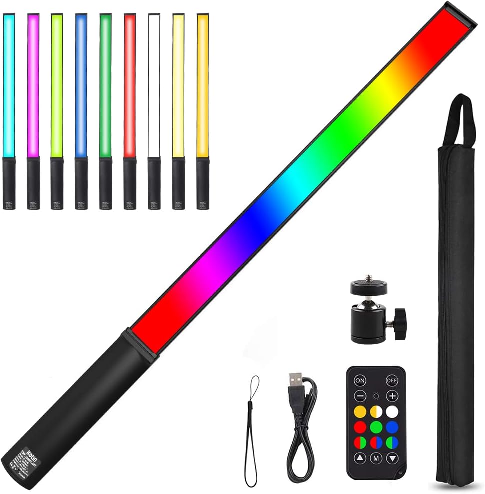 LED Light Wand, RGB Video Light, 9 Colors, Rechargable Battery, 3200K-5600K, Pack of 2 X30844
